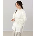 ショッピングVita ニット セーター スタンドネックやわらかストレッチ袖ボタンニットプルオーバー レディース