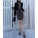 セットアップ ロゴジャガードニットセットアップ レディース