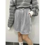 パンツ 「2025春夏新作」レースパイピングハーフパンツ レディース