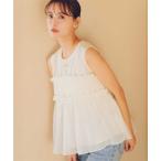 tシャツ シフォンフリルドッキングトップス レディース