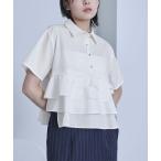 ブラウス シャツ フリルヘム半袖シャツ レディース