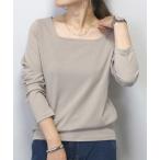 tシャツ スクエアネックリブカットソー レディース