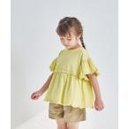 tシャツ 「綿100%」配色メロー ペプラムTシャツ キッズ 子供服 女の子