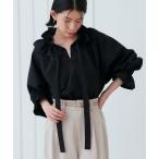 ショッピングドルマン ブラウス シャツ 洗える ｜ リボン ギャザー襟 ドルマンスリーブ トップス ｜ レディース 体型カバー 長袖 オフィスカジュアル きれいめ 上品 無