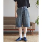 ジーンズ デニム デニムパンツ 「Unblend」ダブルニー デニム ハーフパンツ レディース メンズ