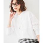 ブラウス シャツ 「重ね着しやすい」タイプライター バンドカラーシャツ レディース
