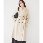 トレンチコート コート 「通勤/春コート」バックサテン トレンチコート レディース