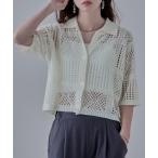 tシャツ クロシェニットショートシャツ レディース