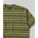 tシャツ ジャカード ストライプ ポケット Tシャツ メンズ