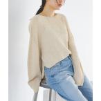 ニット セーター ペーパーヤーンカノコ BACK Vプルオーバー レディース