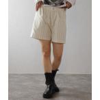 パンツ center label striped half pants / センターラベルストライプハーフパンツ レディース