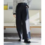 パンツ コットンナイロンツータックワイドパンツ レディース