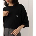 ニット セーター 「U.S. POLO ASSN.」ワンポイント半袖バイカラーニット レディース メンズ