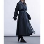 ショッピングトレンチコート トレンチコート コート チュールレイヤードロングトレンチコート レディース