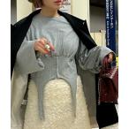 tシャツ コルセット裾ぴろんロンT レディース