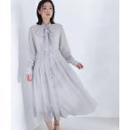 ワンピース シアーストライプボウタイワンピース