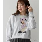 トレーナー スウェット ミッキー&フレンズ/ラメ裏毛ショートプルオーバー レディース