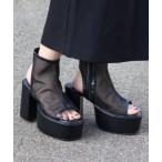 「LOVEHUNTER」 オープントゥブーツ LL ブラック レディース