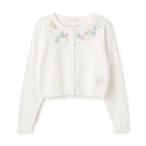 カーディガン 花リボン刺繍 ニットカーディガン キッズ 子供服 女の子