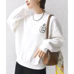 ニット セーター 「手洗い可能」ロゴ ワッペン ロング スリーブ プルオーバー レディース