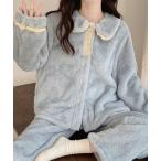 パジャマ ルームウェア ふわもこファーボアレース襟ルームウェア レディース