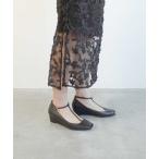 パンプス スクエアトゥTストラップウエッジパンプス