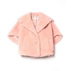 「Max Mara」 テディベア ケープ ポンチョコート SM ピンク レディース