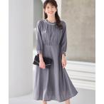 ワンピース 上品光沢フレアーワンピース