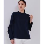  блуза рубашка [ прекрасный человек 100 цветок размещение ] плиссировать оборка рукав блуза [ стиральная машина мытье возможно ] женский 