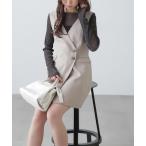 ショッピングジレ ワンピース ジレ風ラップミニジャンパースカート