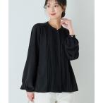 ショッピング冷感 ブラウス シャツ バンドカラー ピンタックブラウス レディース