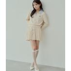 スカート 「セットアップ対応」ニットウエストリボンプリーツスカート