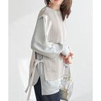 ベスト ジレ 2WAYサイドリボンニットベスト レディース