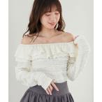 tシャツ 前後2wayカットレースフリルトップス レディース