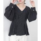 ブラウス シャツ osonoタックデザインペプラムブラウス レディース