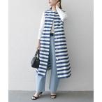 ワンピース SHIPS any:キャンバス ボーダー ジレ ワンピース