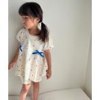 パジャマ ハート・さくらんぼ総柄半袖パジャマ キッズ 子供 男の子 女の子