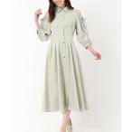 ワンピース 2025春夏新作 肩開きシャツワンピース