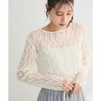 tシャツ パネルラインレースカットプルオーバー レディース