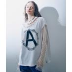 tシャツ M2401 メッシュスリーブスタッズロンT レディース