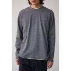 tシャツ ワッフルフェイクレイヤード長袖トップス メンズ