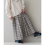 スカート 先染めチェック タックプリーツスカート