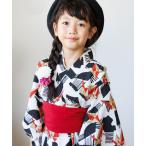 浴衣 折り鶴柄ワンピース浴衣 キッズ 子供 女の子