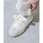 スニーカー 「軽量・本革」サテンリボンレースアップスニーカー IY5748 レディース