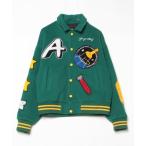 ショッピングスタジャン 「A FEW GOOD KIDS」 刺繍スタジャン - グリーン レディース