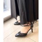 パンプス 「25SS新作」「REZOY」シフォン×エナメルセパレートパンプス