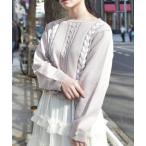 ニット セーター レースアップニットプルオーバー レディース