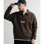 ショッピングFleece トレーナー スウェット HUF ハフ SLATE QUARTER ZIP FLEECE オーバーサイズロゴ刺繍ハーフジップトレーナー メンズ レディー
