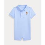 ベビー服 ロンパース Polo ベア ソフト コットン ポロ ショートオール