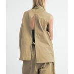 コート アウター no sleeve slit jacket レディース